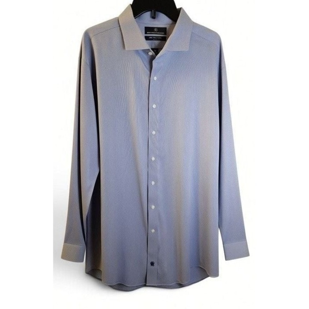 Hart Schaffner Marx Men's 100% Pima Cotton Non-Iron Dress Shirt Size 17.5 35 XL